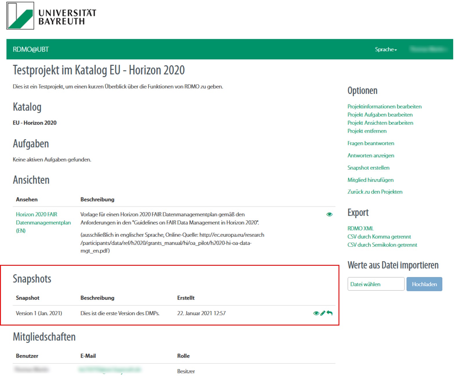 RDMO_project-overview_snapshot-section_DE